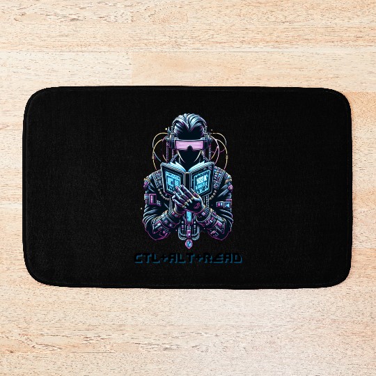 Ctl+ Alt + Read Y2K Reading Book Lover Gift Bath Mats