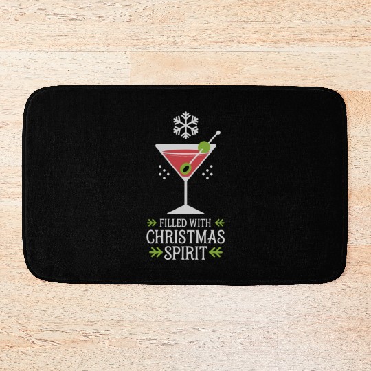 Filled With Christmas Spirit Festive Cocktail Bath Mats