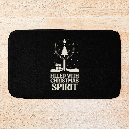 Filled With Christmas Spirit Festive Holiday Cheer Bath Mats