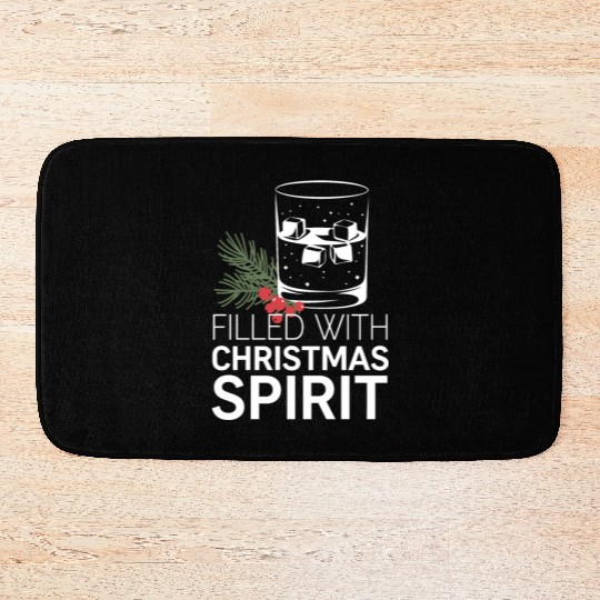 Filled With Christmas Spirit Festive Cheer Artwork Bath Mats