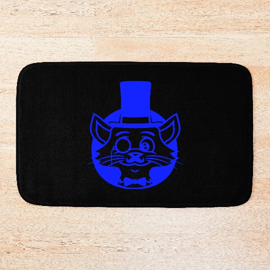 Sir Cat Gentleman Top Hat Monocle Glasses Rich Guy Bath Mats