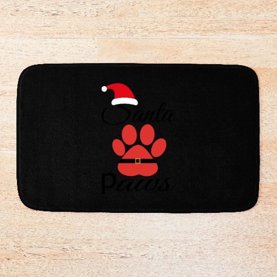 Santa Paws Bath Mats, Christmas for Pet lover santa