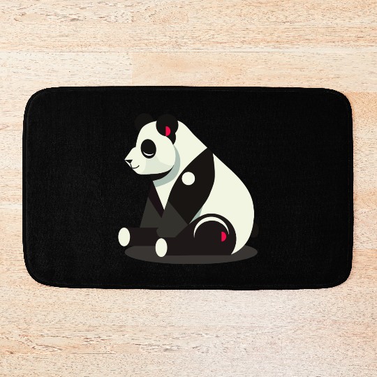 Geometric Panda - Minimalist and Cute Bath Mats