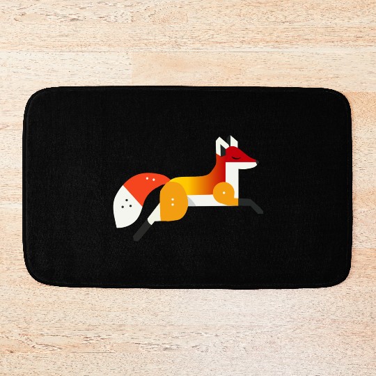 Fox motif - peace and nature in a geometric style Bath Mats