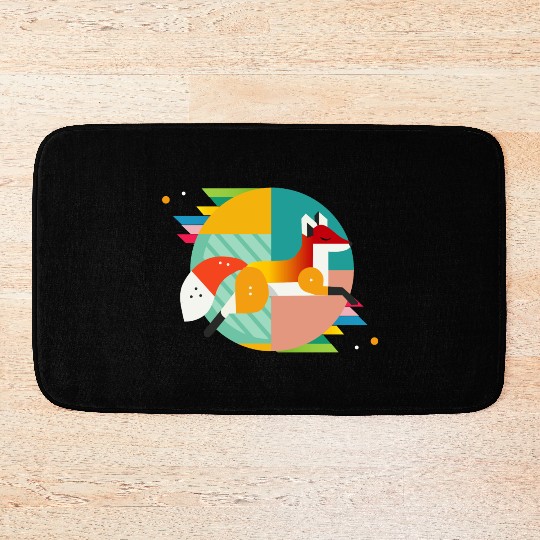 Geometric fox - modern design & closeness to natur Bath Mats