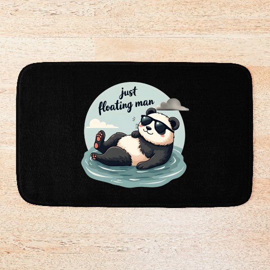 Cute Panda with Sunglasses Bath Mats