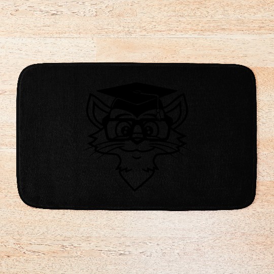College Degree Cat School-leaving Certificate Pass Bath Mats