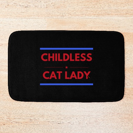 Childless cat lady Bath Mats