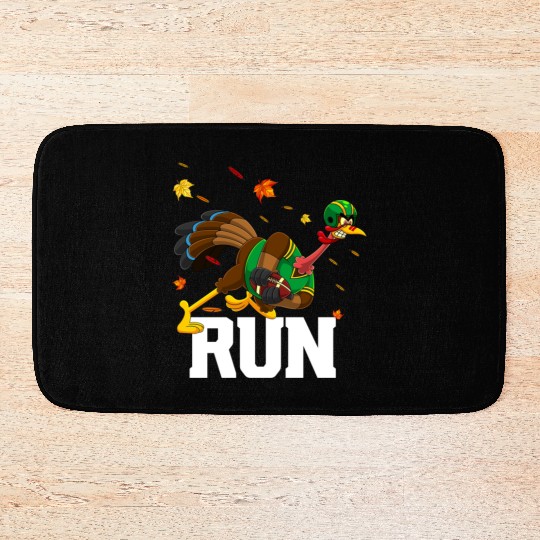 Turkey Run Costume Football Thanksgiving Running T Bath Mats