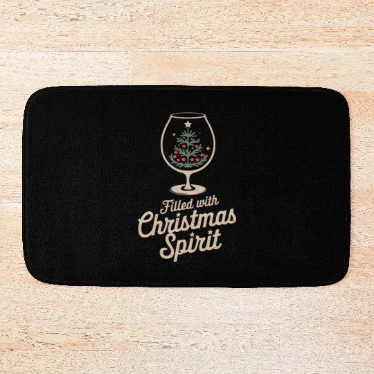 Filled with Christmas Spirit Glass Bath Mats