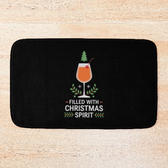 Filled With Christmas Spirit Cheerful Holiday Bath Mats