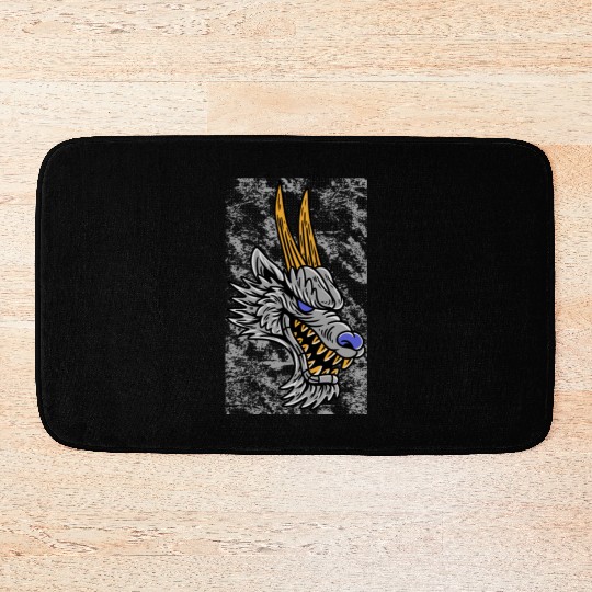 Fantasy RPG Wolf Magic Dungeon Bath Mats