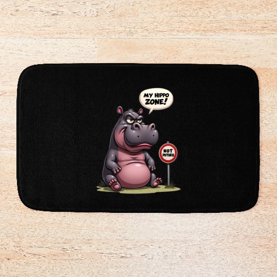 Grumpy? No, Just in My Hippo Zone! Bath Mats