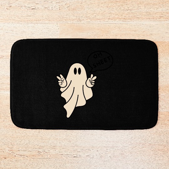 Oh Sheet Ghost on Unisex Bath Mats