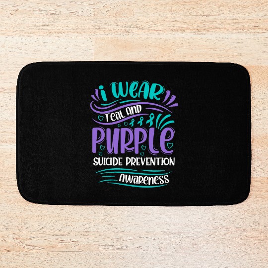 Wellness Collection - I Wear Purple & Teal Bath Mats