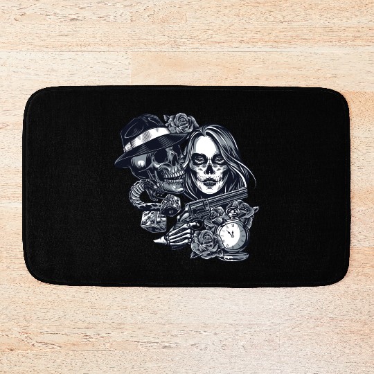 Chicano Street Art Graphic Bath Mats