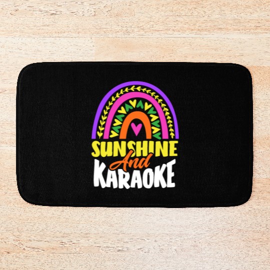 Sun And Karaoke Rainbow Heart Bath Mats