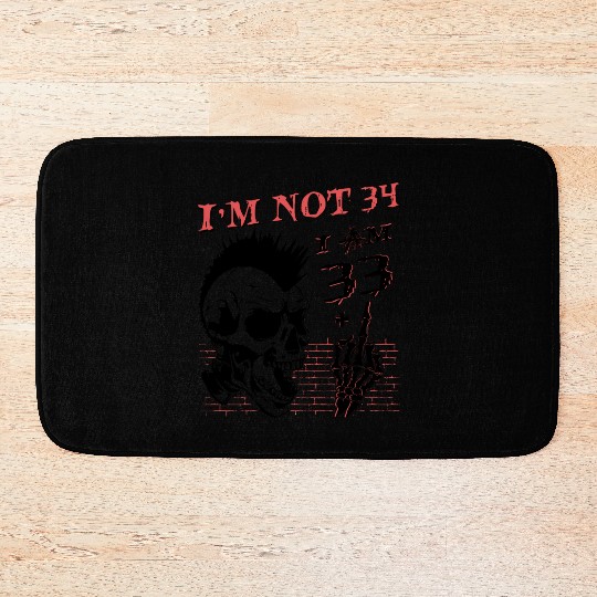 I Am 33 Plus Middle Finger - 34th Birthday Bath Mats