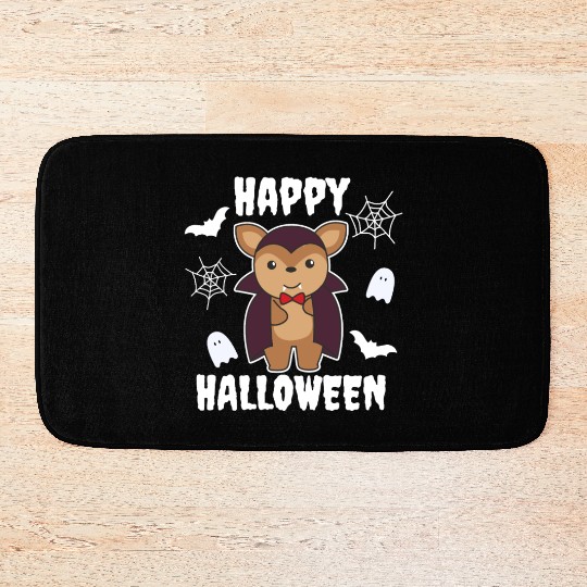 Deer Happy Halloween Cute Devil Vampire Costume Bath Mats