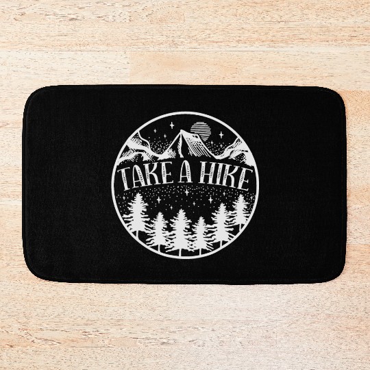 Take A Hike Mountain Hiking Camping Outdoors Bath Mats