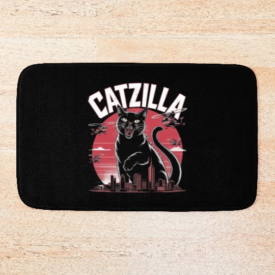 Catzilla Attacks City Design Bath Mats