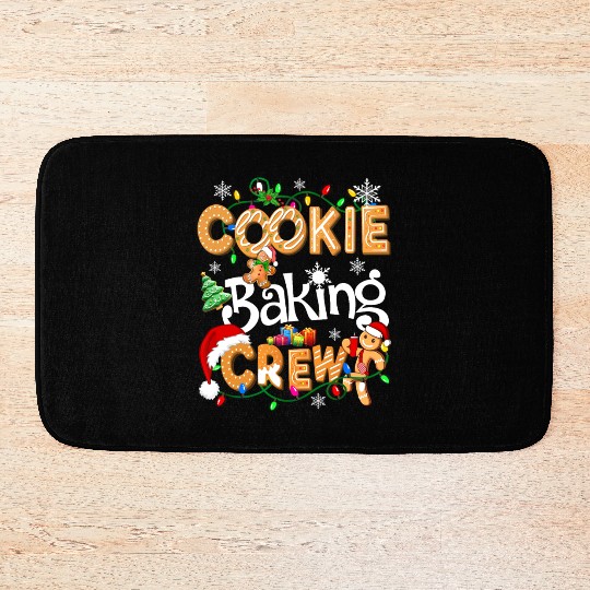 Cookie baking crew Cooking Lover Xmas Gingerbread Bath Mats