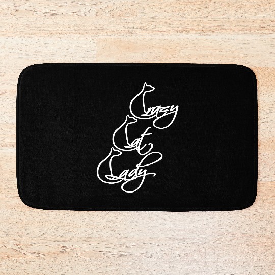 Crazy Cat Lady Text Love Saying Quote Weird Woman Bath Mats