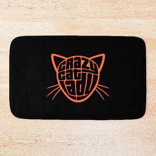 Crazy Cat Lady Text Love Saying Quote Weird Woman Bath Mats