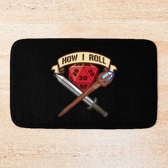RPG Gaming How I Roll Adventure Magic Dungeon Bath Mats