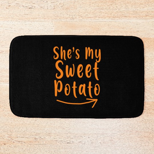 She's My Sweet Potato Thanksgiving Matching Couple Bath Mats