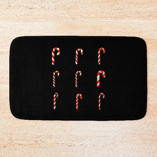 christmas cheer candy cane Bath Mats
