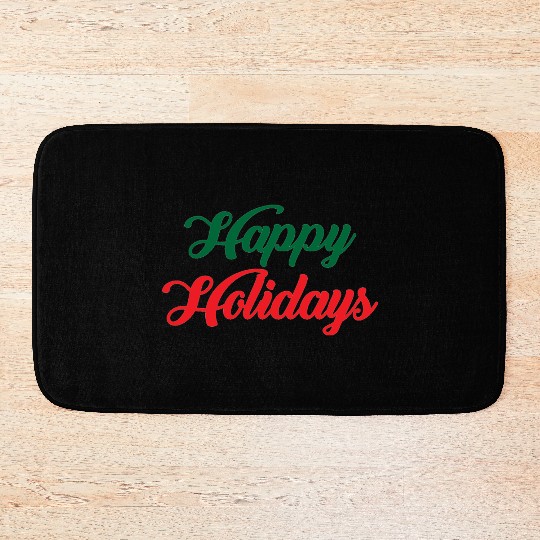 Happy Holidays Bath Mats