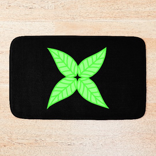 Small Star Leaf Green Pretty Autumn Nature Leaflet Bath Mats