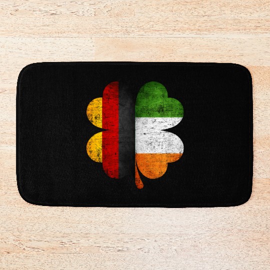 German Irish Shamrock Germany Ireland Flag Bath Mats