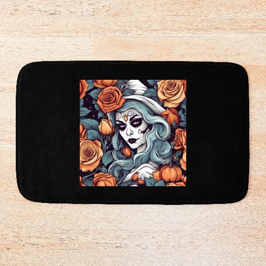 Gothic Day of the Dead Witch Bath Mats