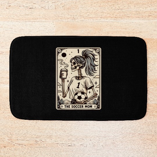 Soccer Mom Tarot Card Vintage Halloween Bath Mats