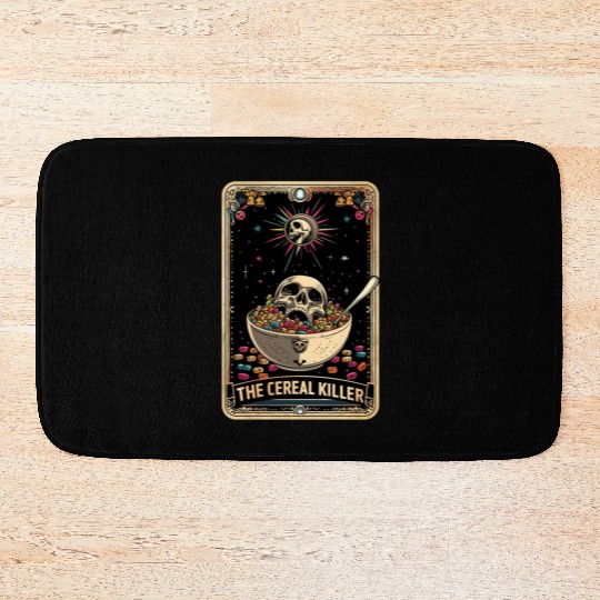 Cereal Killer Tarot Card Horror Movies True Crime Bath Mats
