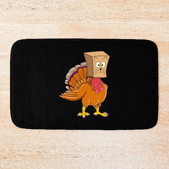 Thanksgiving Funny Fake Cat Thanksgiving Turkey Bath Mats