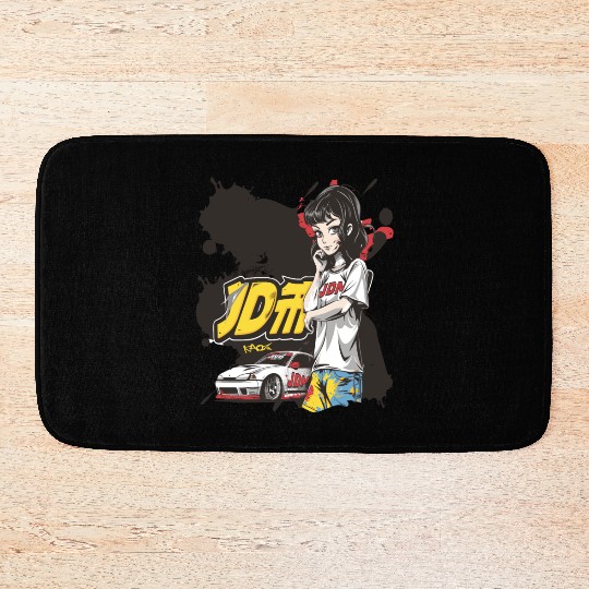 Cute Anime Girl JDM Car Street Racer Bath Mats