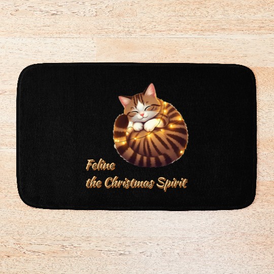Feline Christmas Spirit Bath Mats