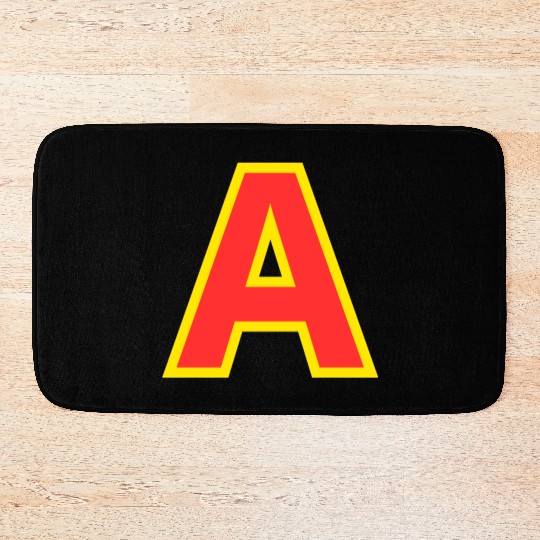 Yellow A On Red For Alvin Costume Halloween Fancy Bath Mats