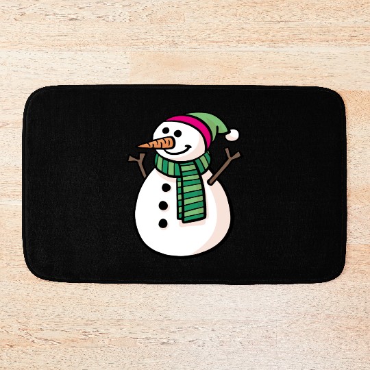 Snowman Design for Winter Apparel Bath Mats