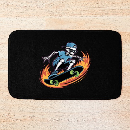Skater Skeleton Cool Trend Bath Mats