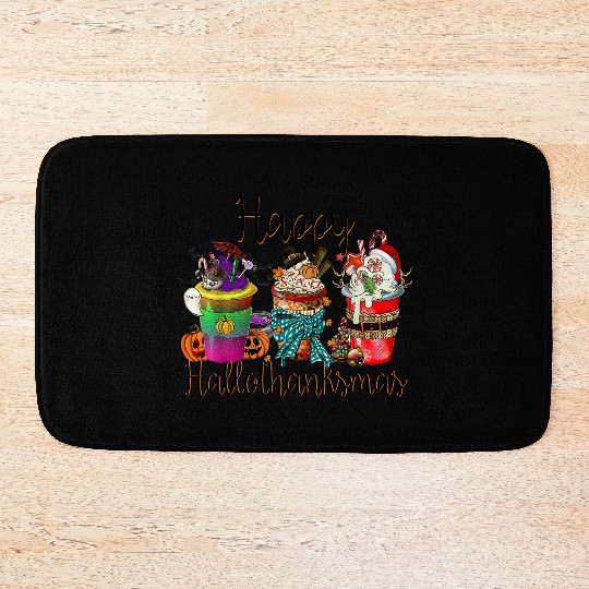 Happy Hallothanksmas Bath Mats