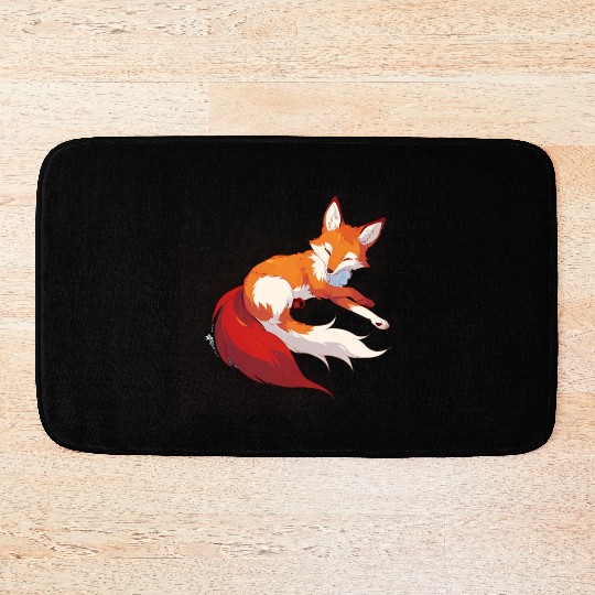 Cute fox - cute animals Bath Mats