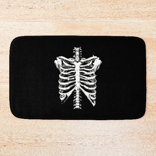skeleton rib cage spooky halloween Bath Mats