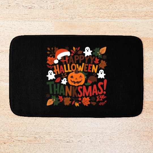Happy Halloween Thanksmas Bath Mats