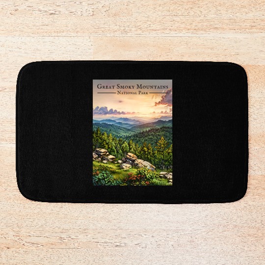 Sunset Serenity - Great Smoky Mountains Bath Mats