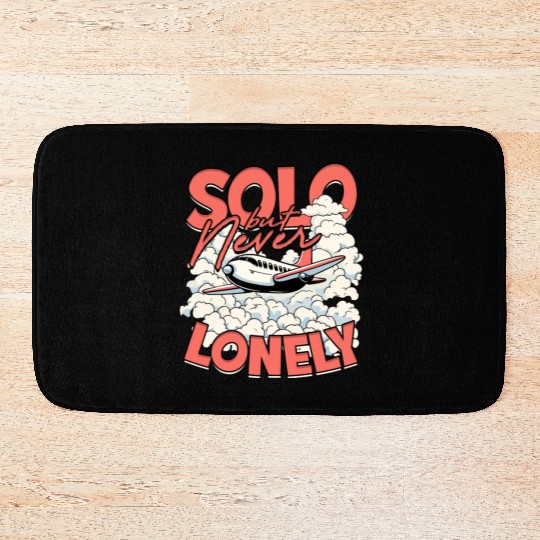 First Solo Flight Pilot Solo But Never Lonely Bath Mats
