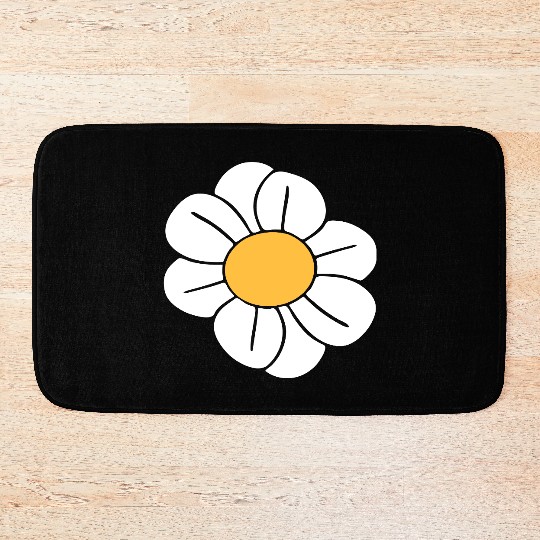 Beautiful White Daisies Flowers Spring Summer Fun Bath Mats